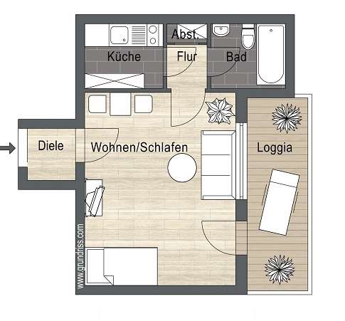 Wohnung zum Kaufen in Gundelfingen 149.000 € 34 m²