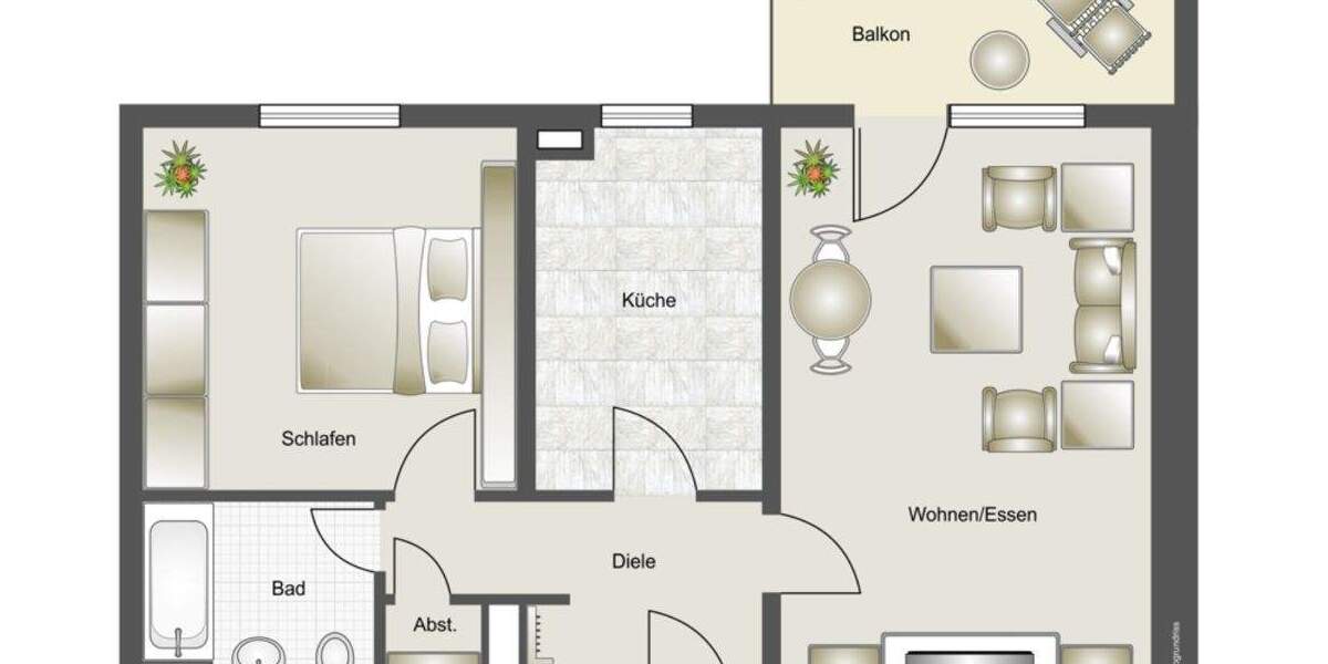 Etagenwohnung Mannheim / Rheinau - Süd Rheinau - 2 Zimmer, 67 m&sup2;, 887&euro; | Angebot:25835218