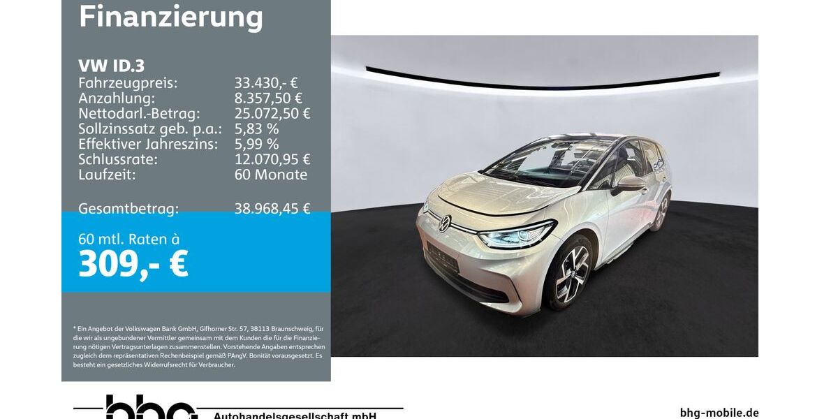 VW ID.3 8.301 km 33.430 &euro; Freiburg 79115