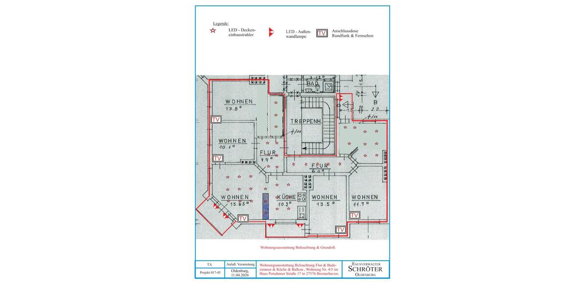 Etagenwohnung Bremerhaven - 5 Zimmer, 106 m&sup2;, 970&euro; | Angebot:26148722