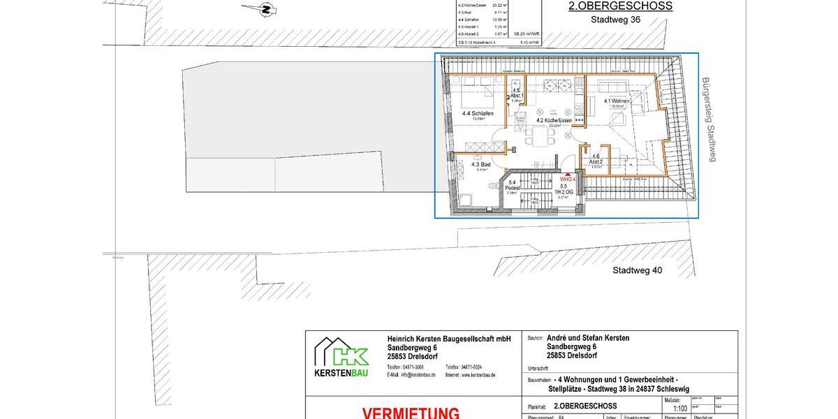 Dachgeschoßwohnung Schleswig - 2 Zimmer, 68 m&sup2;, 815&euro; | Angebot:26456436