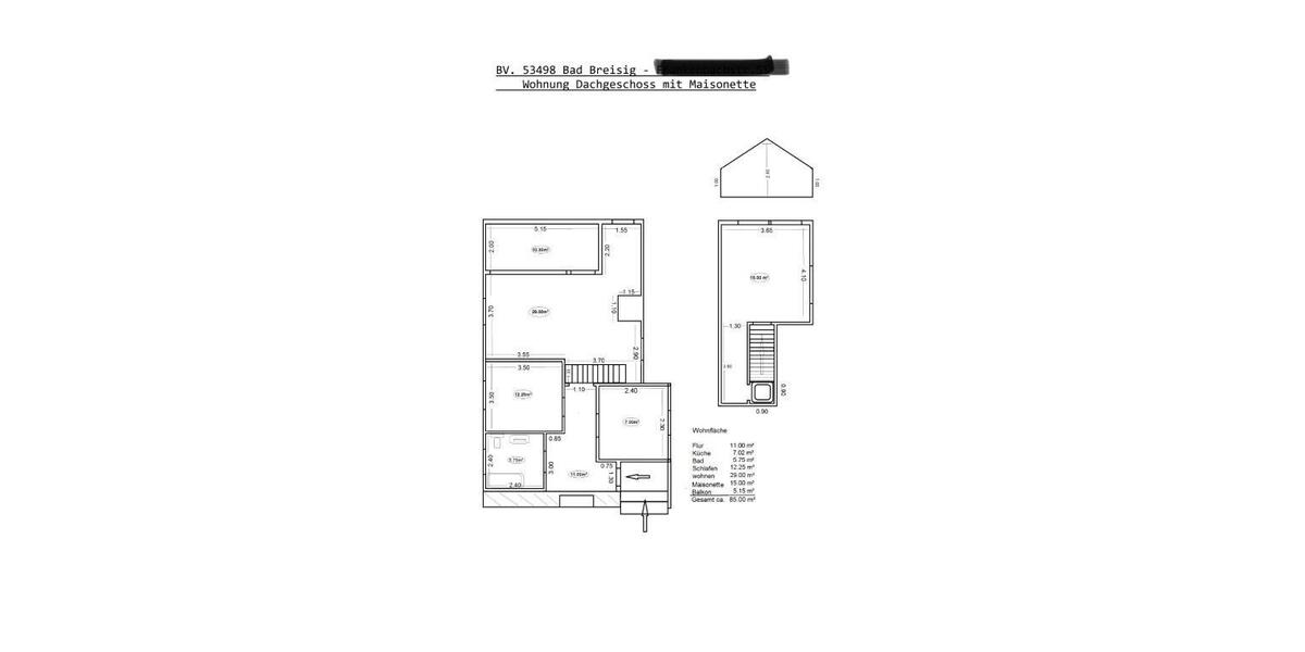Maisonettenwohnung Bad Breisig - 3 Zimmer, 85 m&sup2;, 229.000&euro; | Angebot:26308537