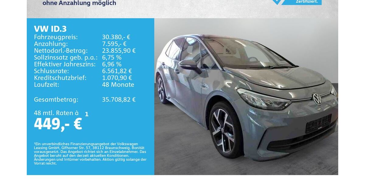 VW ID.3 9.000 km 30.380 &euro; Kreuzwertheim 97892