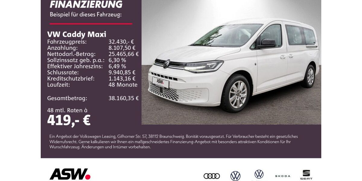 VW Caddy Maxi 16.300 km 32.430 &euro; Bad Rappenau 74906