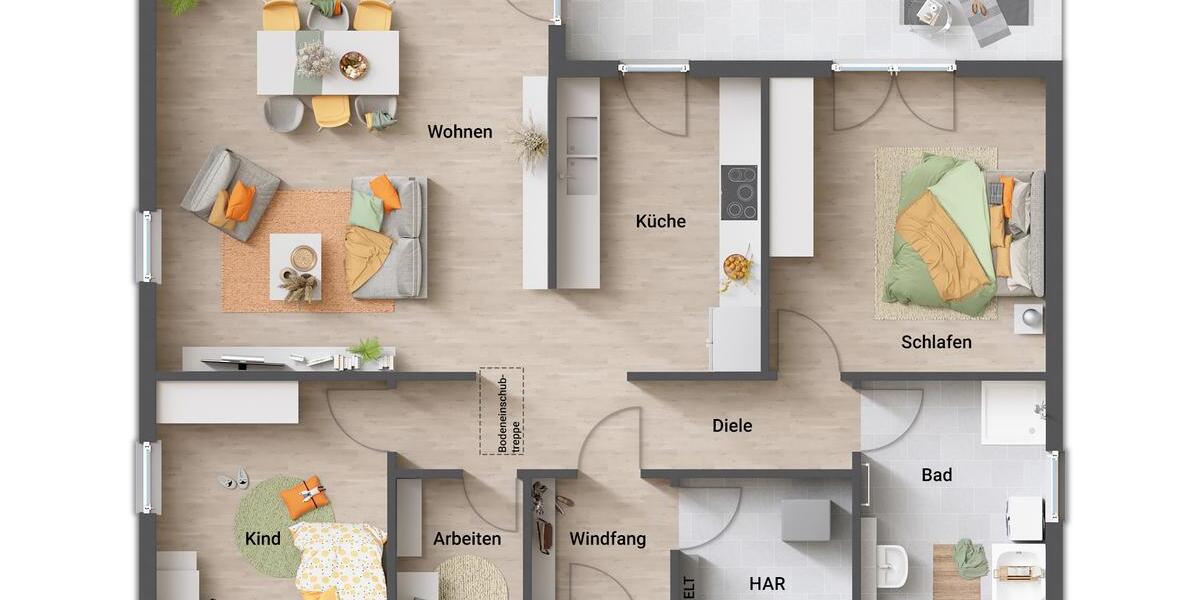 Bungalow Ahnatal - 4 Zimmer, 108 m&sup2;, 243.150&euro; | Angebot:8857255