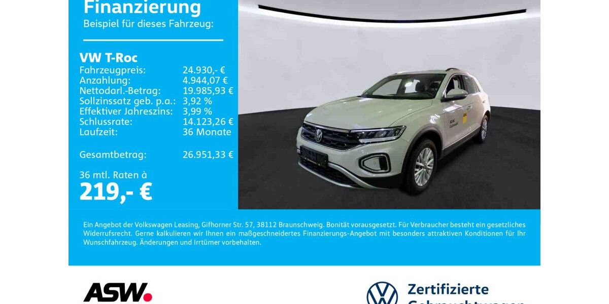 VW T-Roc 27.990 km 24.930 &euro; Neckarsulm 74172