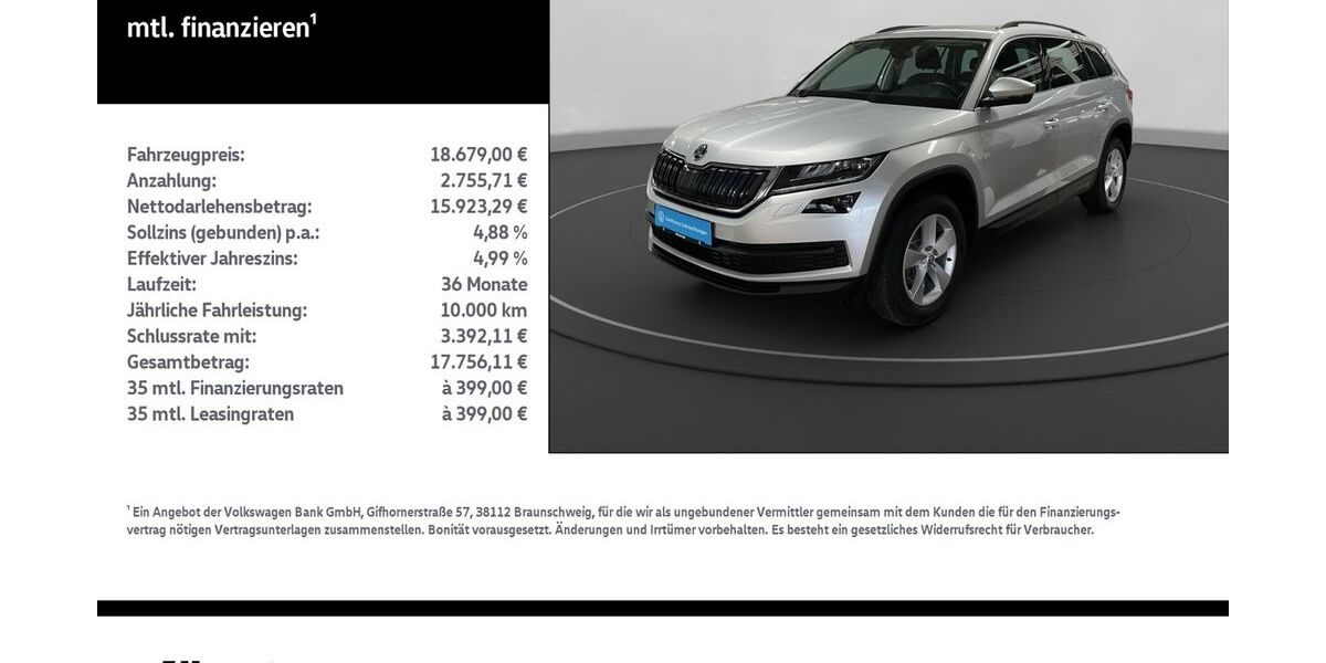 Skoda Kodiaq 84.500 km 17.479 &euro; Mühlhausen/Thüringen 99974