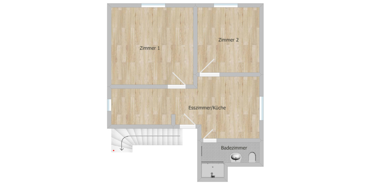 Dachgeschoßwohnung Augsburg Bergheim - 2.5 Zimmer, 60 m&sup2;, 900&euro; | Angebot:25793623