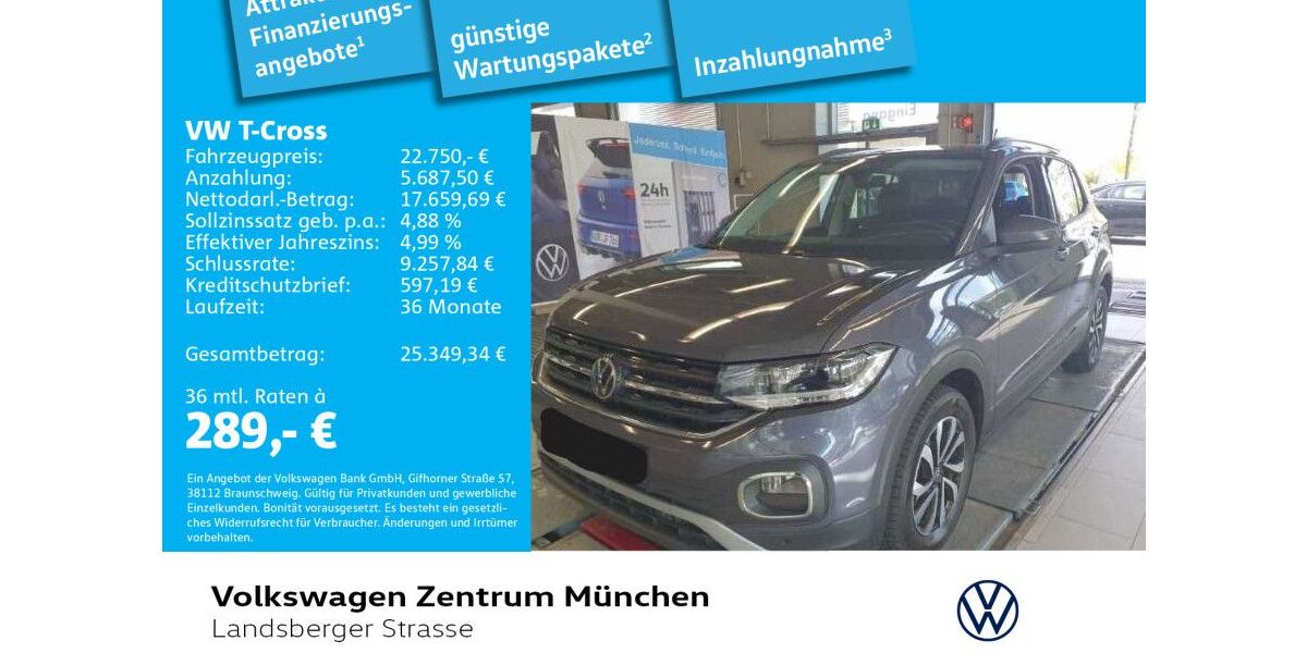 VW T-Cross 18.581 km 22.750 € München 80687