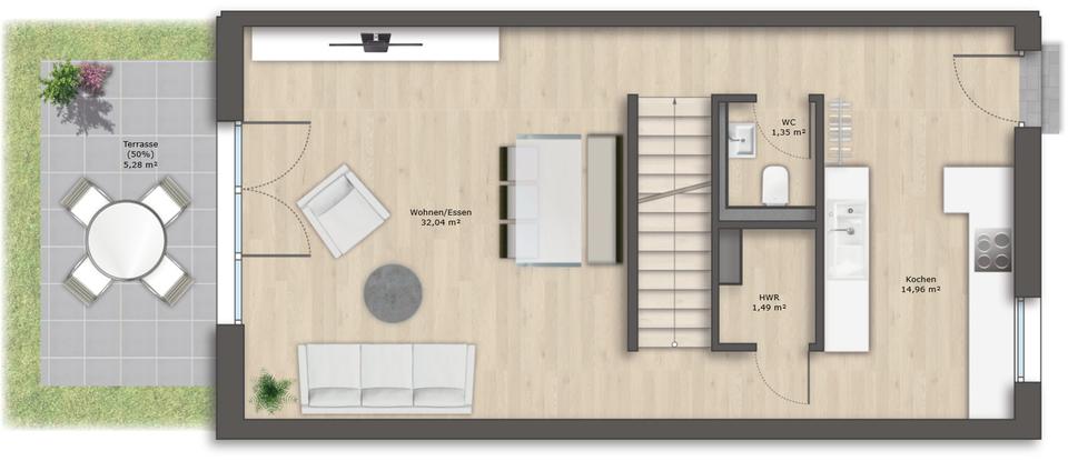 Erstbezug: Reiheneckhaus mit EBK, Garten, Dachterrasse und optimaler Anbindung in A-Kriegshaber 6 zimmer