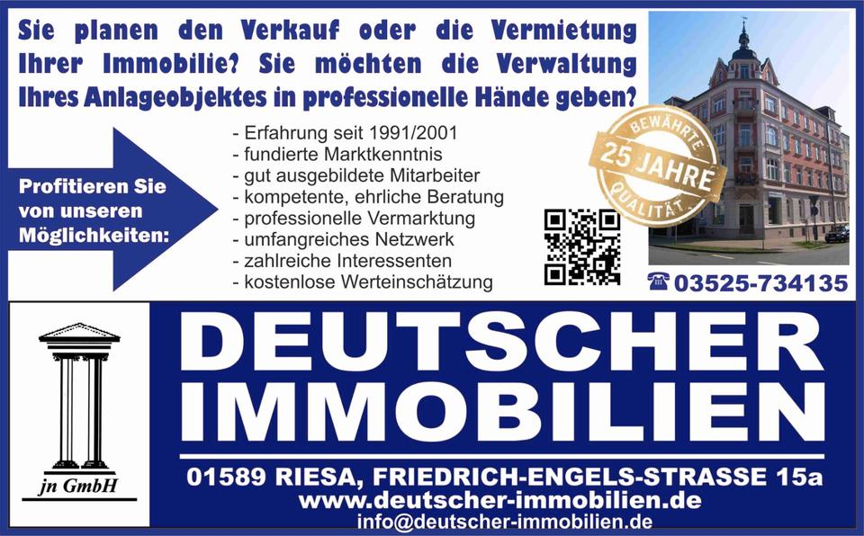 Etagenwohnung Riesa - 1 Zimmer, 46 m&sup2;, 339&euro; | Angebot:26461416