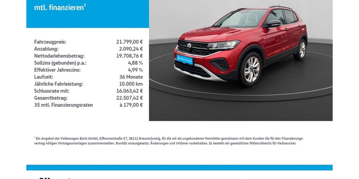 VW T-Cross 15.823 km 21.799 &euro; Nordhausen 99734
