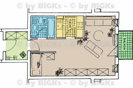 BIGKs: Albrechts:1 12 Zimmer-Wohnung mit Einbauküche,Balkon (-;) 1 zimmer
