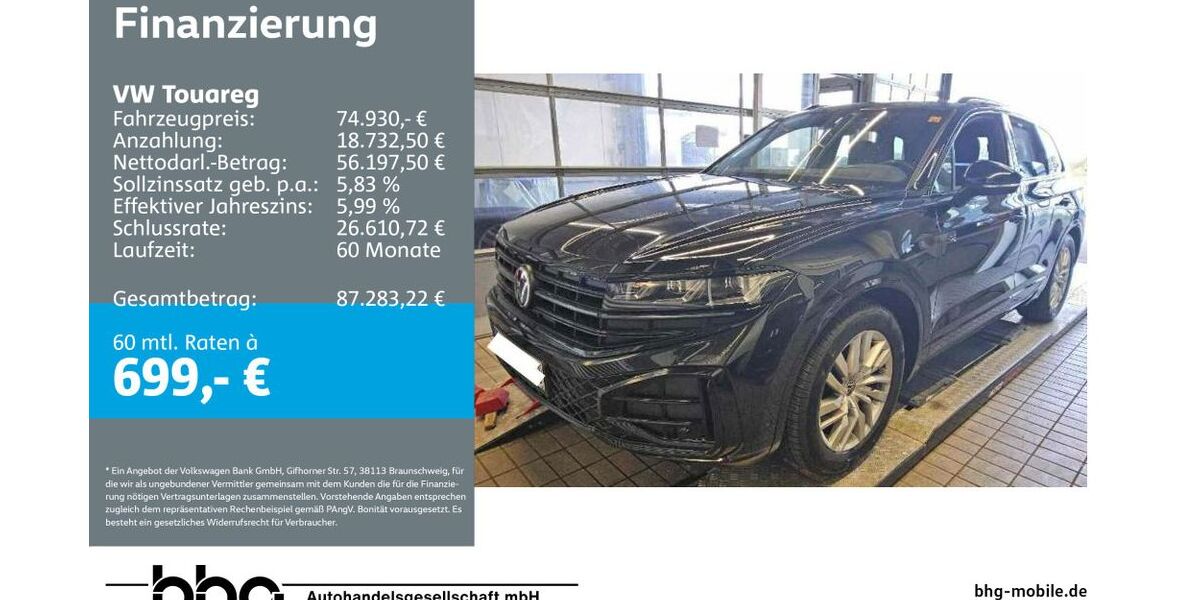 VW Touareg 22.147 km 74.930 &euro; Mössingen 72116