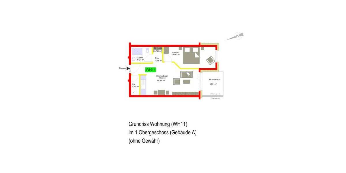 Etagenwohnung Konz Könen - 3 Zimmer, 66 m&sup2;, 261.360&euro; | Angebot:26815849