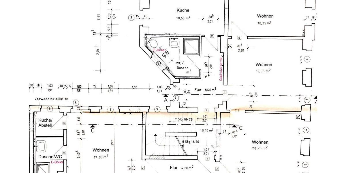 WG-Wohnung mit 4-Zimmern, 2.OG mit 2 Bädern und 2 Küchen in Gera 4 zimmer