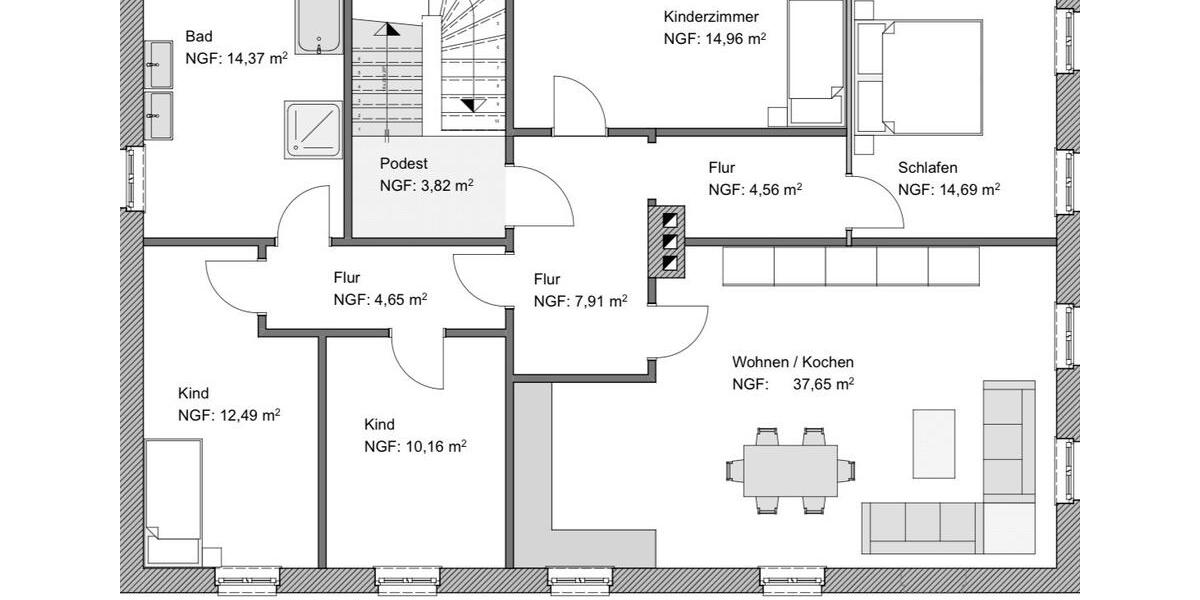 Etagenwohnung Heideland - 5 Zimmer, 120 m&sup2;, 960&euro; | Angebot:26413443