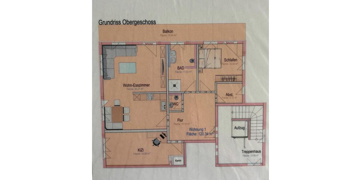 Etagenwohnung Oberstdorf - 3.5 Zimmer, 120 m&sup2;, 1.740&euro; | Angebot:26409139