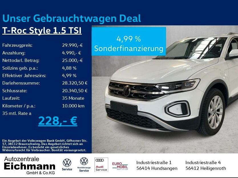 VW T-Roc 17.000 km 29.990 € Heiligenroth 56412