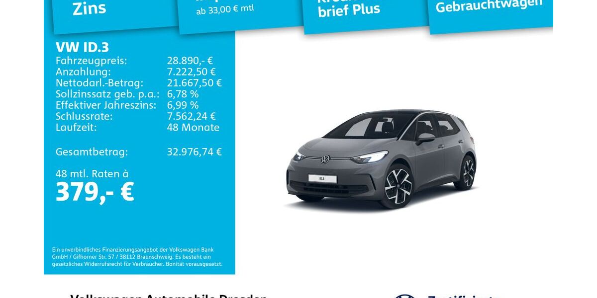 VW ID.3 22.976 km 28.890 &euro; Dresden 01067