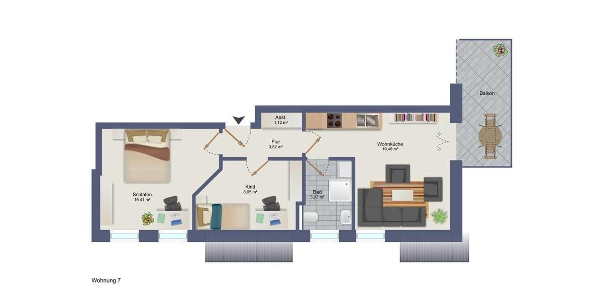 Dachgeschoßwohnung Diepholz - 3 Zimmer, 54 m&sup2;, 810&euro; | Angebot:25220670