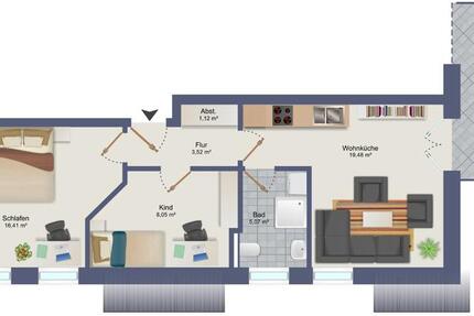 Wohnung Diepholz - 3 Zimmer, 54 m&sup2;, 810&euro; | Angebot:25220670
