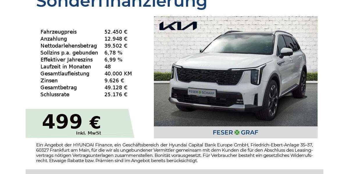 Kia Sorento 8.995 km 52.450 &euro; Roth 91154