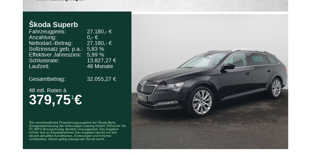 Skoda Superb 71.000 km 26.180 &euro; Würzburg 97084