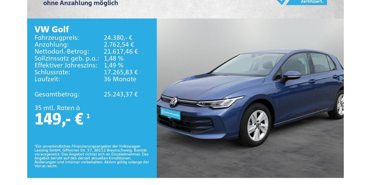 VW Golf 24.500 km 24.380 &euro; Kreuzwertheim 97892