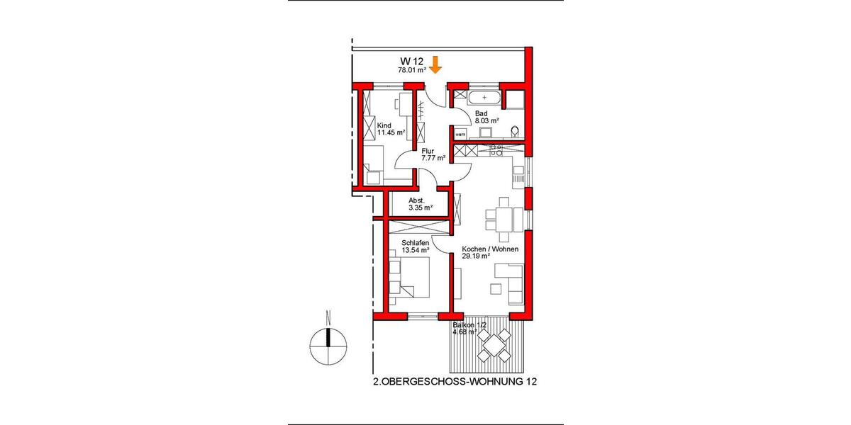 Etagenwohnung Ergoldsbach Langenhettenbach - 3 Zimmer, 78 m&sup2;, 875&euro; | Angebot:25872222
