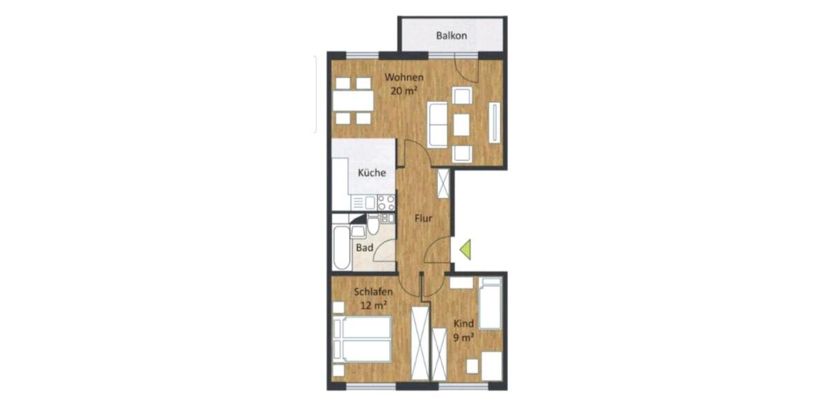 Etagenwohnung Peitz - 3 Zimmer, 57 m&sup2;, 35.000&euro; | Angebot:27019425