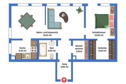 Wohnung Mindelheim - 2.5 Zimmer, 79 m&sup2;, 1.100&euro; | Angebot:25406920