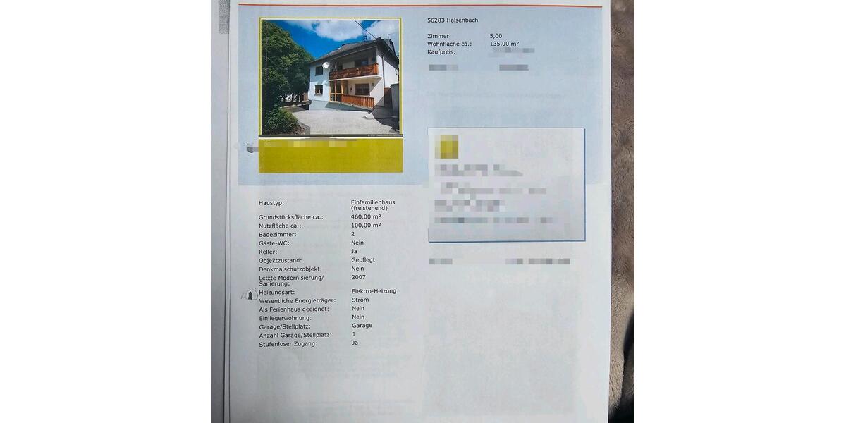Einfamilienhaus Halsenbach - 5 Zimmer, 147 m&sup2;, 300.000&euro; | Angebot:27104301
