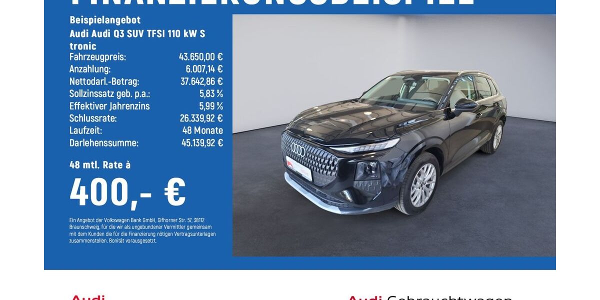 Audi Q3 4.204 km 43.650 &euro; Braunschweig 38124