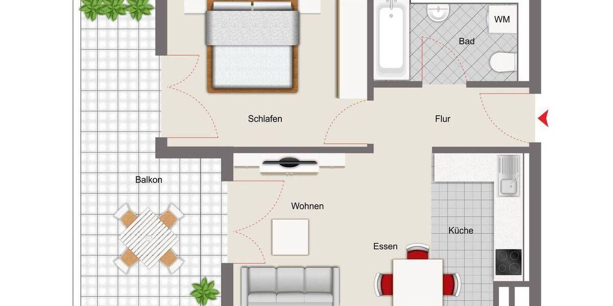 Etagenwohnung Straubing - 2 Zimmer, 46 m&sup2;, 200.000&euro; | Angebot:26886200