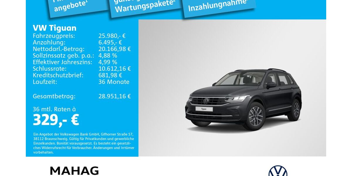 VW Tiguan 65.167 km 25.980 &euro; Ottobrunn 85521