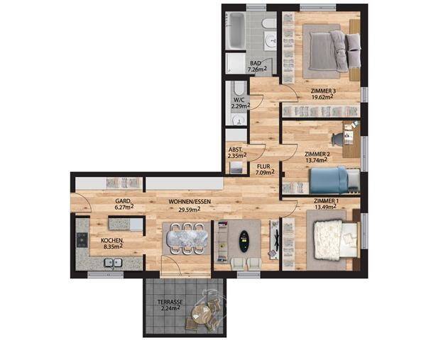 Etagenwohnung Wertheim/Grünenwört Grünenwört - 4 Zimmer, 112 m&sup2;, 405.000&euro; | Angebot:25770108