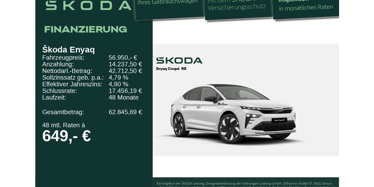 Skoda Enyaq 2.001 km 56.899 &euro; Neu-Ulm 89231