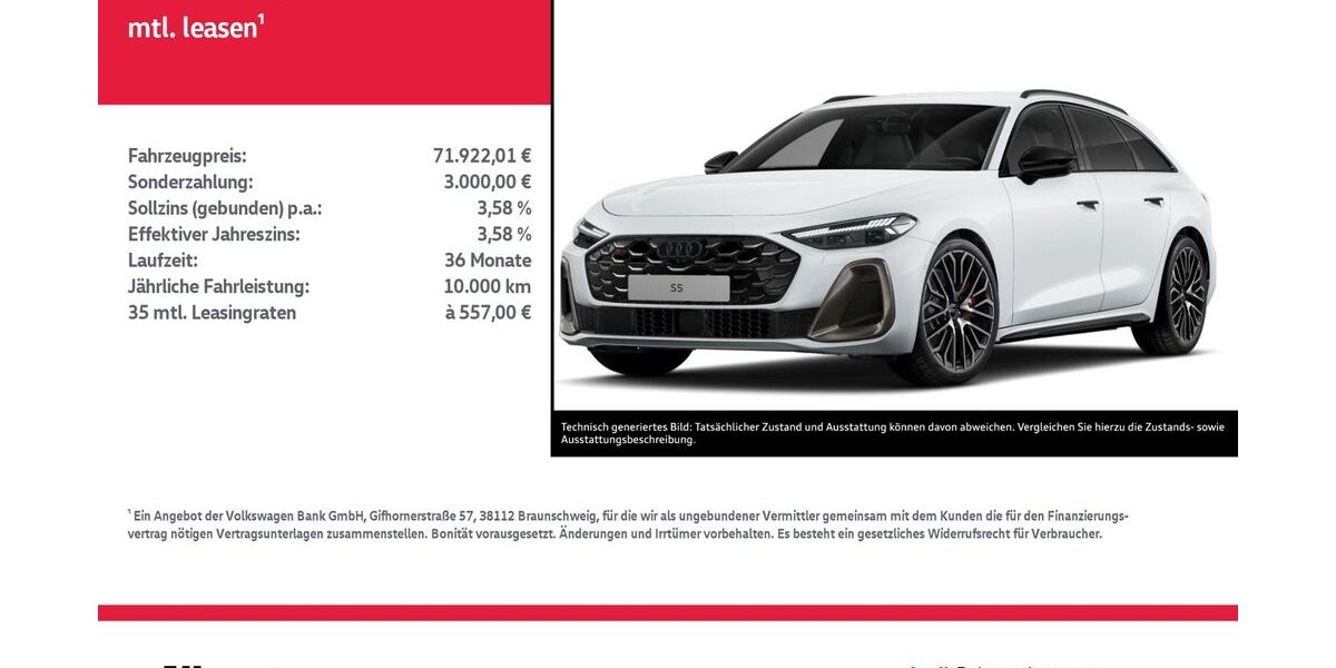 Audi S5 15.034 km 71.922 &euro; Nordhausen 99734