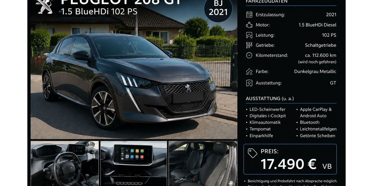 Peugeot 208 112.600 km 16.990 &euro; Drochtersen 21706