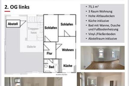 helle 3 Raum Wohnung mit Einbauküche 3 zimmer