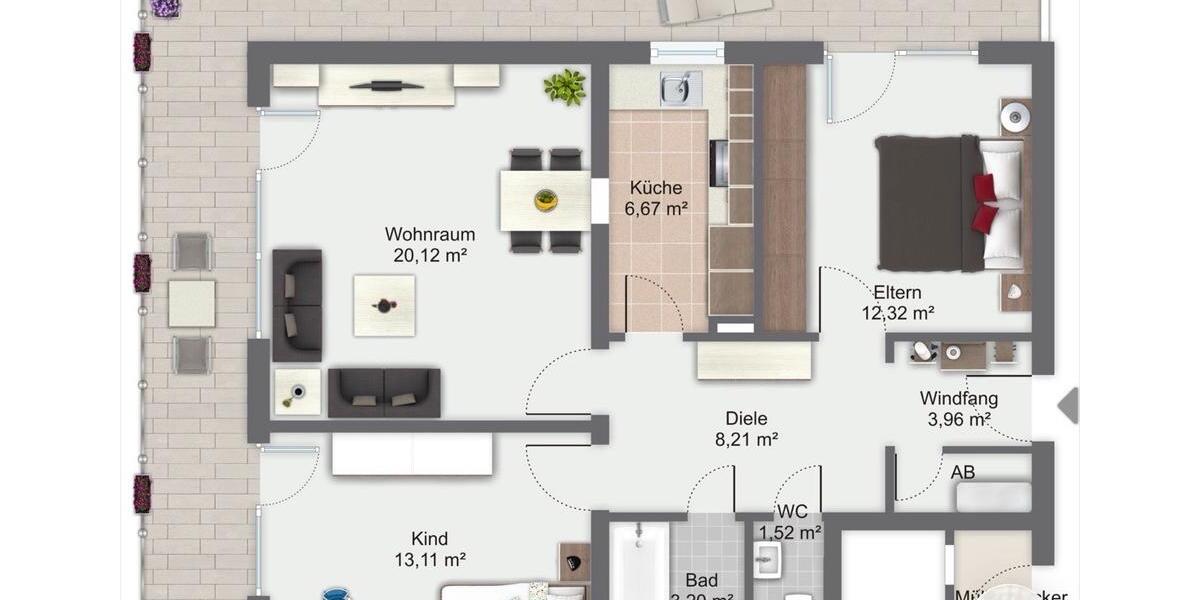 Etagenwohnung Ismaning - 3 Zimmer, 79 m&sup2;, 595.000&euro; | Angebot:22224762