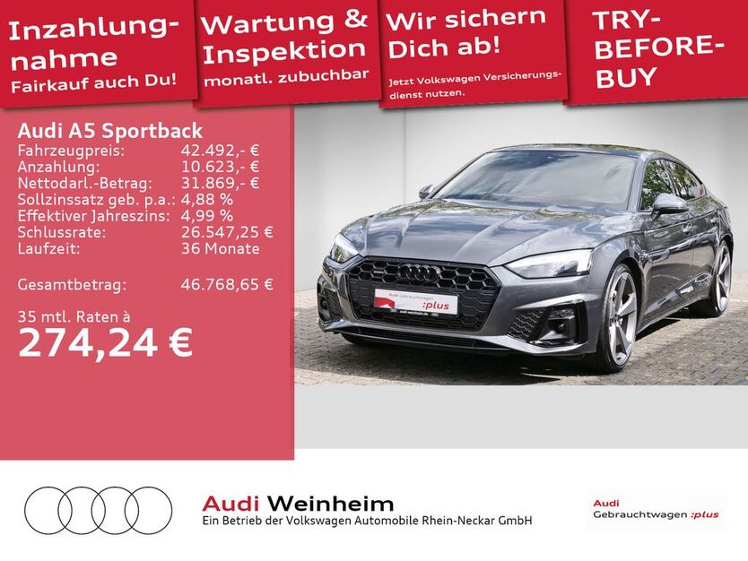 Audi A5 58.330 km 42.492 € Weinheim 69469