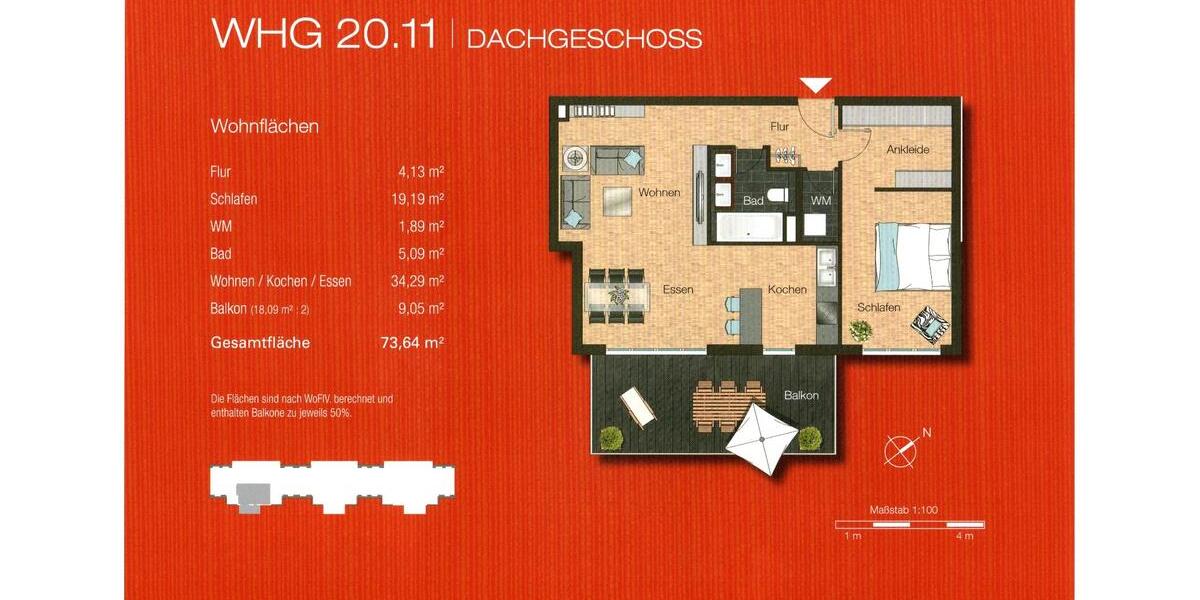 Dachgeschoßwohnung Bad Kreuznach Bad Münster am Stein-Ebernburg - 2 Zimmer, 74 m&sup2;, 249.000&euro; | Angebot:26632854