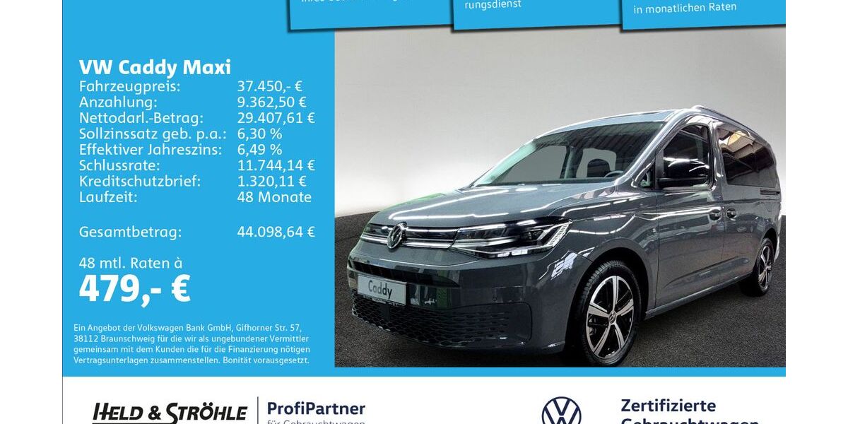 VW Caddy Maxi 9.001 km 37.450 &euro; Ulm 89079