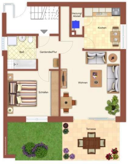 Erdgeschoßwohnung Leer (Ostfriesland) - 2 Zimmer, 52 m&sup2;, 199.000&euro; | Angebot:26335031