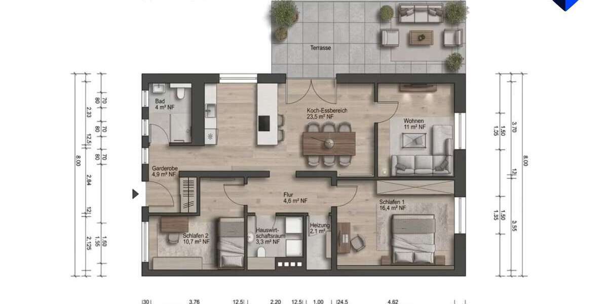 Etagenwohnung Bielefeld Schildesche - 3 Zimmer, 85 m&sup2;, 278.000&euro; | Angebot:27113307