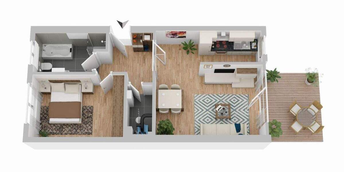 Etagenwohnung Syke - 2 Zimmer, 59 m&sup2;, 164.000&euro; | Angebot:24725219