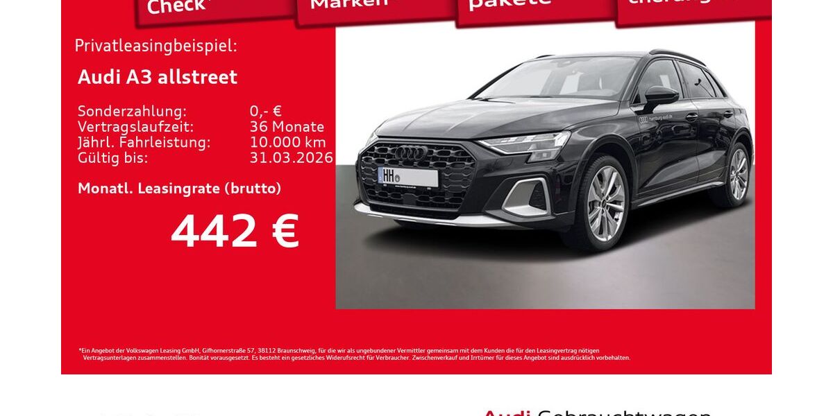 Audi A3 5.992 km 33.442 &euro; Hamburg 22529