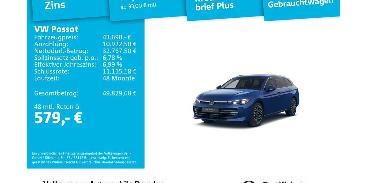 VW Passat 12.415 km 43.690 &euro; Dresden 01169